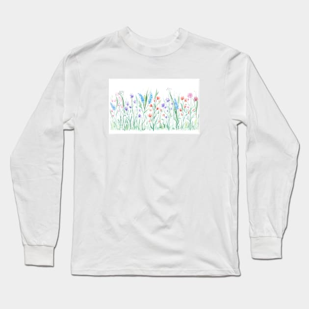 Wild Flowers Long Sleeve T-Shirt by Tstafford